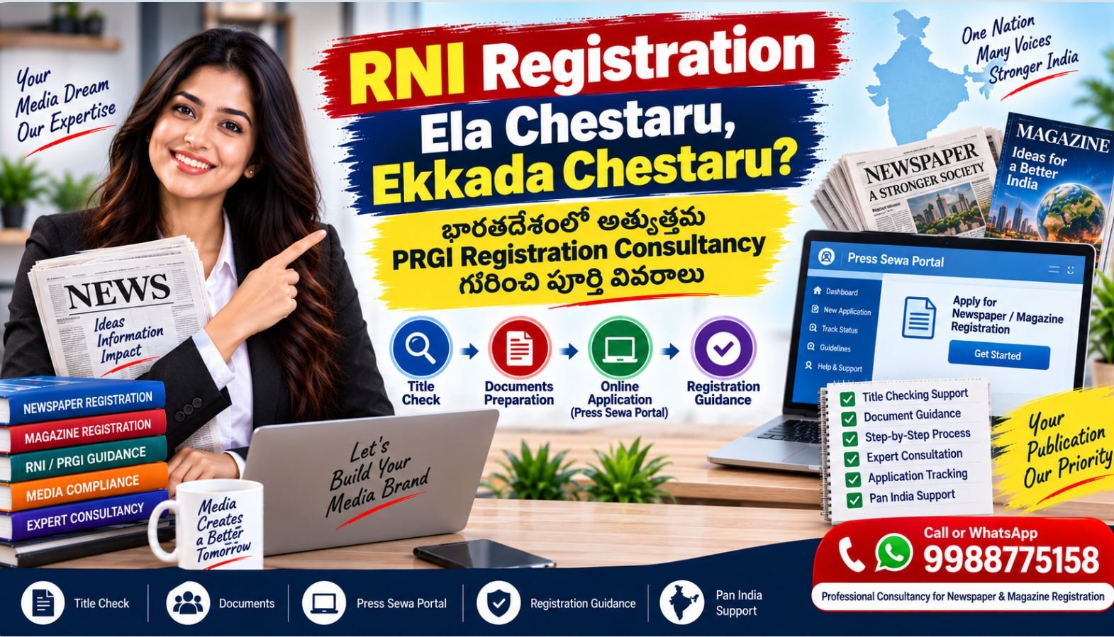 RNI Registration Ela Chestaru, Ekkada Chestaru? భారతదేశంలో అత్యుత్తమ PRGI Registration Consultancy గురించి పూర్తి వివరాలు